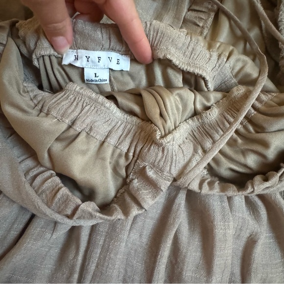 HYFVE Tan Romantic‎ Maxi Dress with Flutter Sleeves - Picture 7 of 8